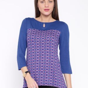 AND Blue Printed Top