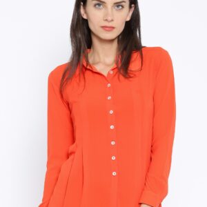 AND by Anita Dongre Polyester Orange Shirt