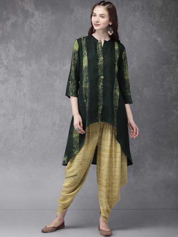 Anouk Women Green Printed Kurta with Patiala