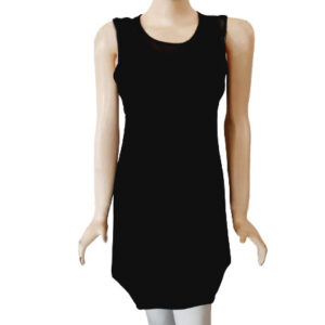 Black Solid A-Line Dress