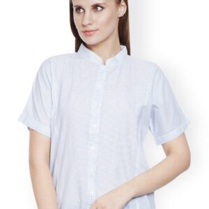 Bombay High Women Blue  White Striped Shirt