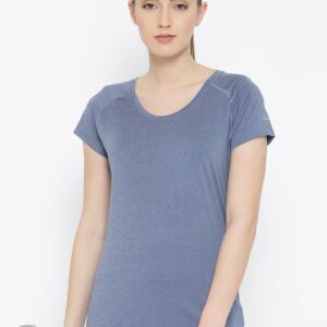 Columbia Women Blue Tuk Mountain Solid Round Neck Outdoor T-shirt