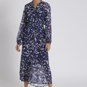 Chemistry Women Navy Blue Birds Print Maxi Dress