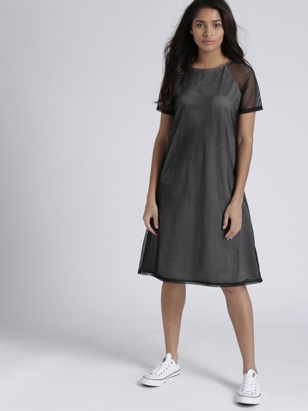 Chemistry Women Black Solid A-Line Dress