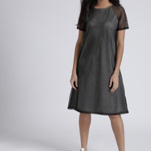 Chemistry Women Black Solid A-Line Dress