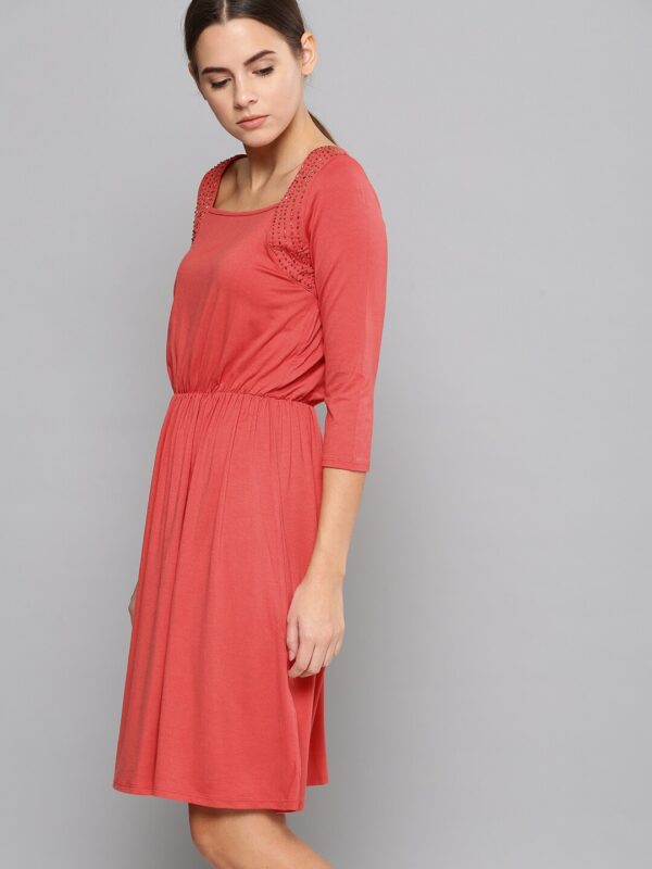 Chemistry Coral Pink A-line Blouson Dress