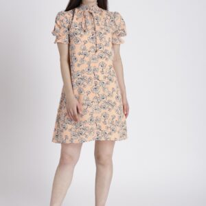 Chemistry Women Cream-Coloured Printed A-Line Dress