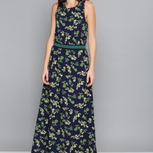 Chemistry Women Navy Blue Printed A-Line Dress