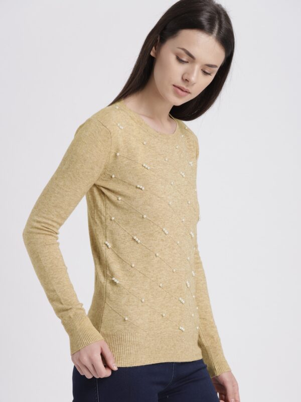 Chemistry Women Beige Embellished Sweater