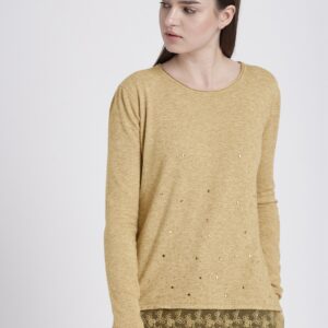 Chemistry Women Beige Embellished Sweater