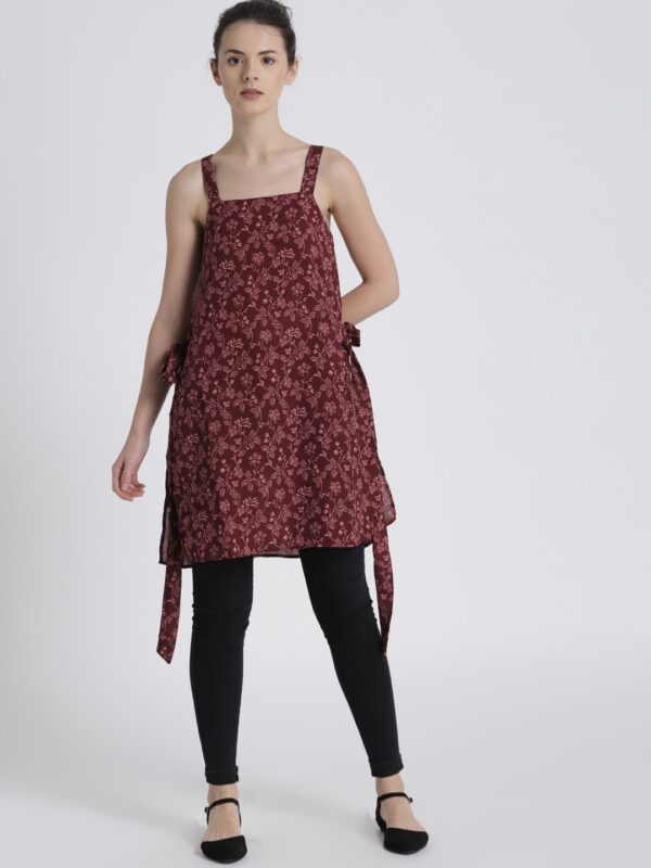 Chemistry Burgundy Printed Tunic