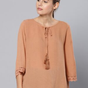 Chemistry Women Beige Solid Top