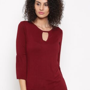 CODE by Lifestyle Women Maroon Solid Top