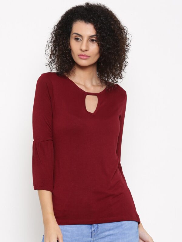 CODE by Lifestyle Women Maroon Solid Top