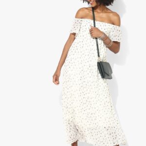 Deal jeans White Coloured Printed Shift Dress