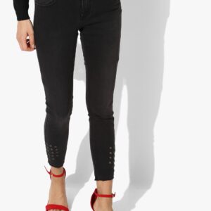 Black Solid Mid-Rise Slim Fit Jeans