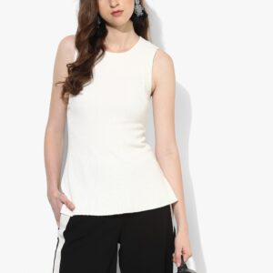 Deal Jeans Off White Self Design Blouse