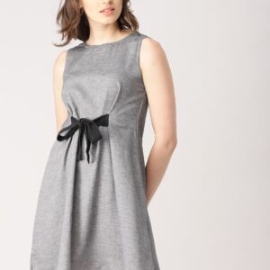 DressBerry Women Grey Solid A-Line Dress