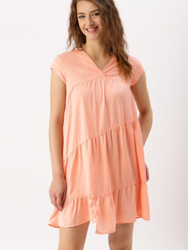 DressBerry Women Pink Solid A-Line Dress