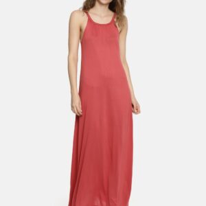 DressBerry Women Red Solid Maxi Dress