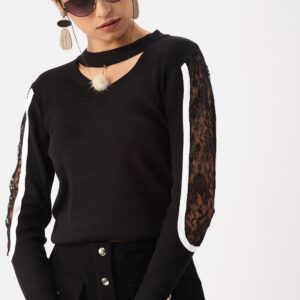 DressBerry Women Black Solid Sweater