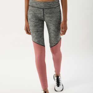 DressBerry Women Pink  Grey Colourblocked Tights