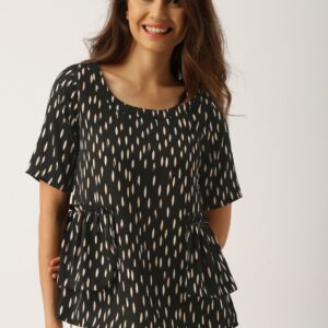 DressBerry Women Black Printed Top