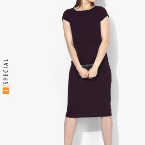 Dorothy Perkins Purple Solid A-Line Dress