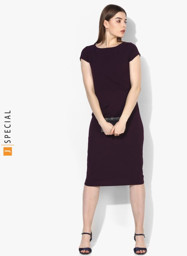 Dorothy Perkins Purple Solid A-Line Dress