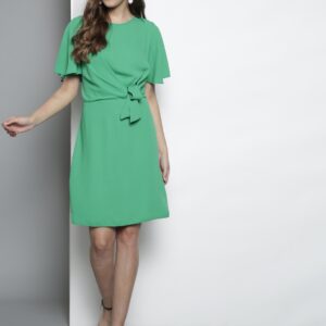 DOROTHY PERKINS Women Green Solid A-Line Dress