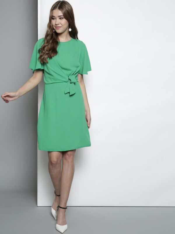 DOROTHY PERKINS Women Green Solid A-Line Dress