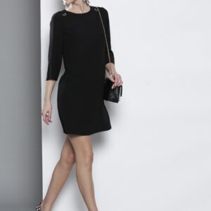 DOROTHY PERKINS Women Black Solid A-Line Dress