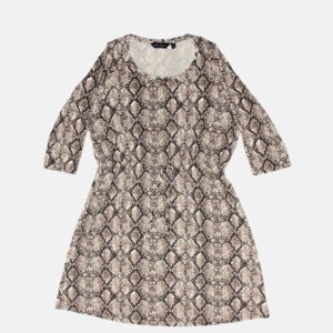 DOROTHY PERKINS Women Cream-Coloured  Black Printed Fit and Flare Dress