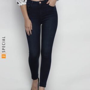 Navy Blue Regular Fit Mid-Rise Light Fade Jeans