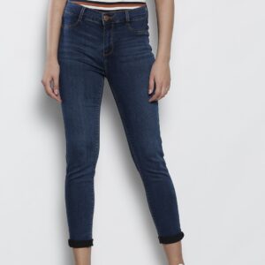 DOROTHY PERKINS Women Petite Blue Skinny Fit Mid-Rise Clean Look Stretchable Cropped Jeans