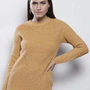 DOROTHY PERKINS Women Beige Ribbed Pullover