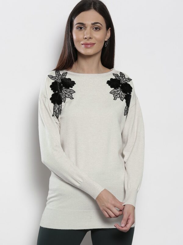 DOROTHY PERKINS Women Off-White Solid Pullover