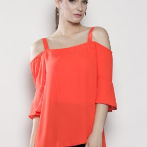 DOROTHY PERKINS Women Orange Solid Top