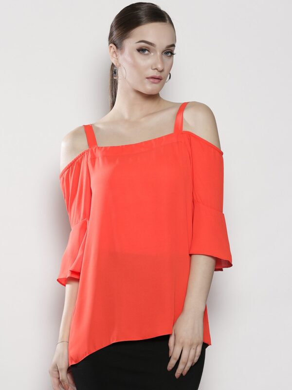 DOROTHY PERKINS Women Orange Solid Top