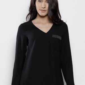 DOROTHY PERKINS Women Black Solid Top