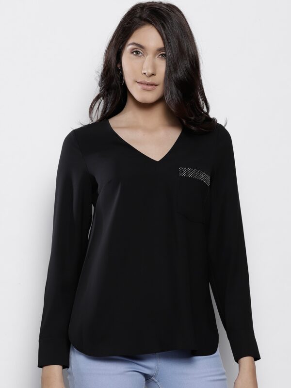 DOROTHY PERKINS Women Black Solid Top