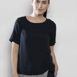 DOROTHY PERKINS Women Navy Blue Solid Top