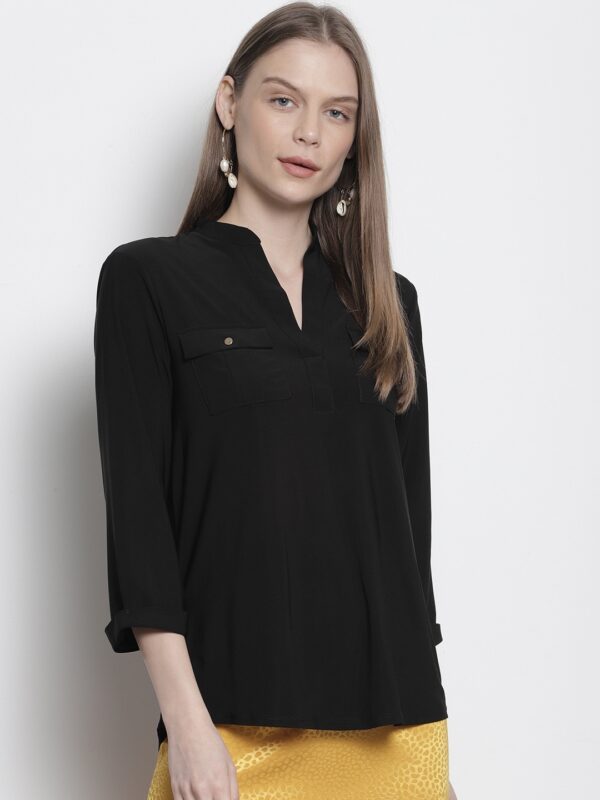 DOROTHY PERKINS Women Black Solid Top