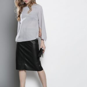 DOROTHY PERKINS Women Grey Solid Top