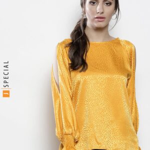 Dorothy Perkins Yellow Self Design Top