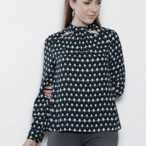 DOROTHY PERKINS Women Navy Blue Printed Top