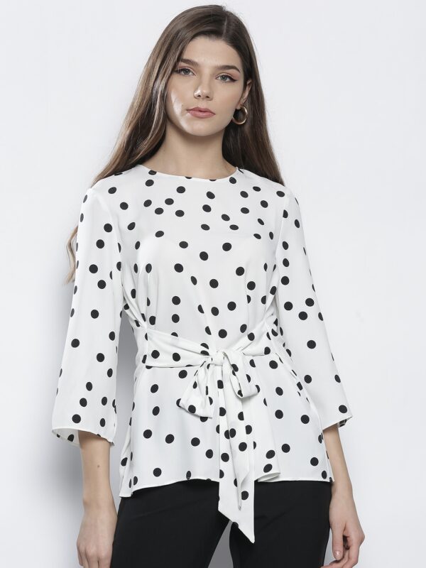 DOROTHY PERKINS Women White  Black Printed Top