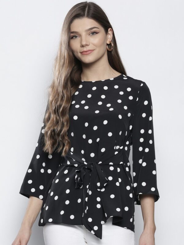 DOROTHY PERKINS Women Black  White Printed Top