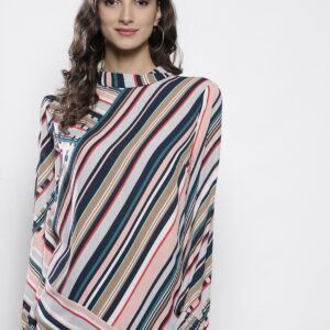 DOROTHY PERKINS Women Multicoloured Striped Styled Back Top