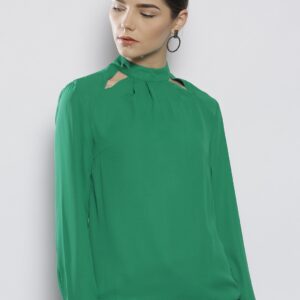 DOROTHY PERKINS Women Petite Green Solid Top